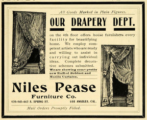 1901 Ad Niles Pease Furniture Drapery Home Decor L. A. - ORIGINAL LOS1