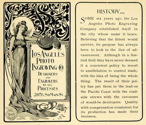 1901 Ad Photo Engraving Los Angeles California History - ORIGINAL LOS1