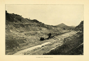 1901 Print Culebra Cut Panama Canal Building Machines - ORIGINAL HISTORIC LOS1
