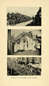 1898 Print Troops Home Spanish-American War Los Angeles ORIGINAL HISTORIC LOS1
