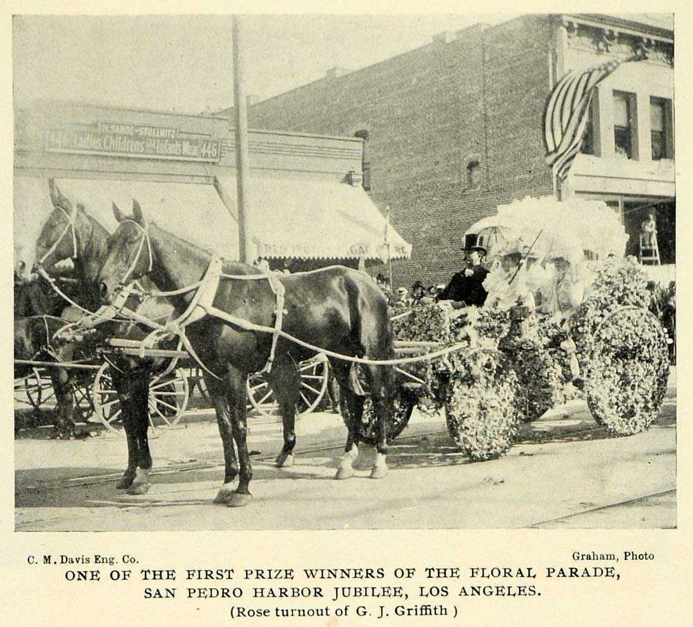 1899 Print Floral Parade San Pedro Harbor Jubilee L. A. ORIGINAL HISTORIC LOS1