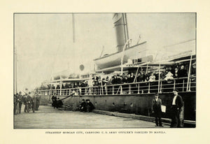 1899 Print U. S. Army Officers Morgan City Steamship - ORIGINAL HISTORIC LOS1