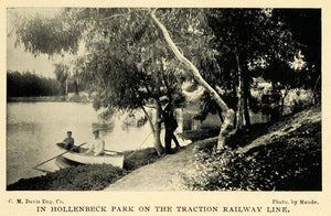1899 Print Hollenbeck Park Traction Railway California ORIGINAL HISTORIC LOS1