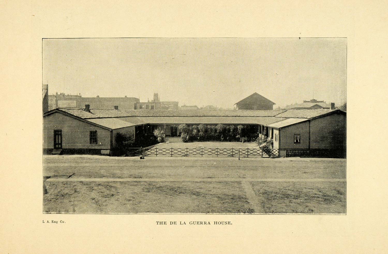 1899 Print De La Guerra House California Architecture - ORIGINAL HISTORIC LOS1