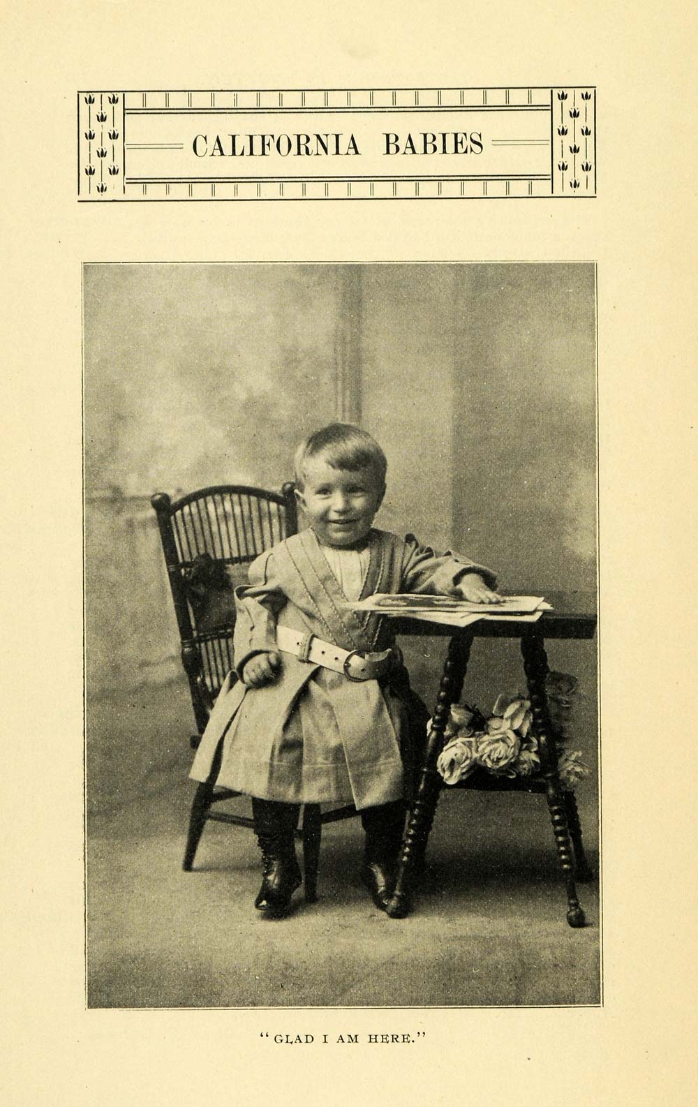 1901 Print California Babies Boy Fashion Furniture - ORIGINAL HISTORIC LOS1