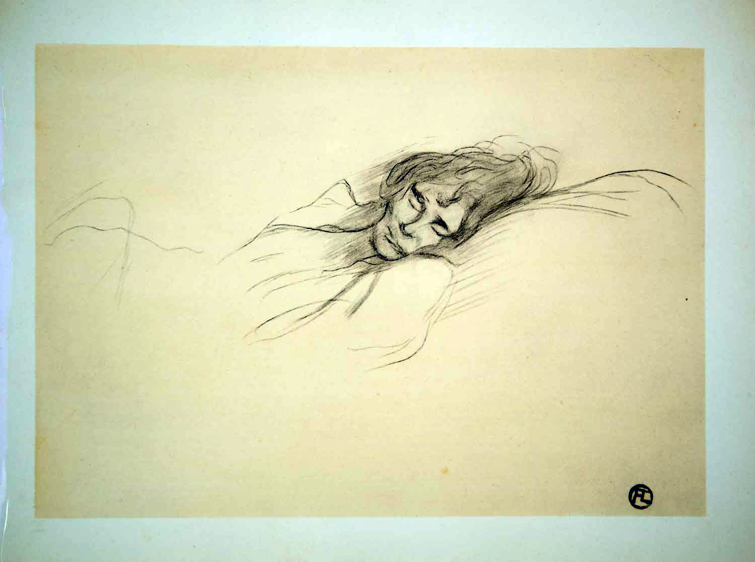 1951 Lithograph Henri de Toulouse-Lautrec Femme Endormie Sleeping Woman Asleep