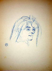 1951 Lithograph Henri de Toulouse-Lautrec Tete de Femme de Trois-Quart Portrait
