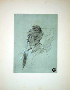 1951 Lithograph Henri de Toulouse-Lautrec Art Portrait de Madame Grenier Head
