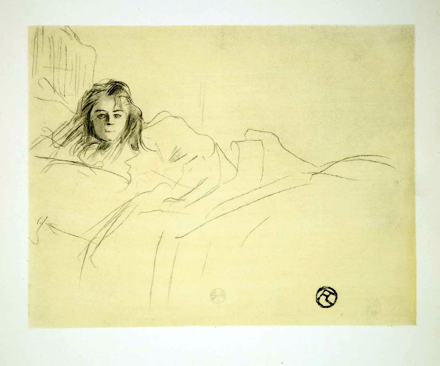 1951 Lithograph Henri de Toulouse-Lautrec Mademoiselle Popo Portrait Study Art