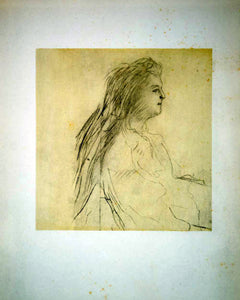 1951 Lithograph Henri de Toulouse-Lautrec Profil de Femme Assise Portrait Study