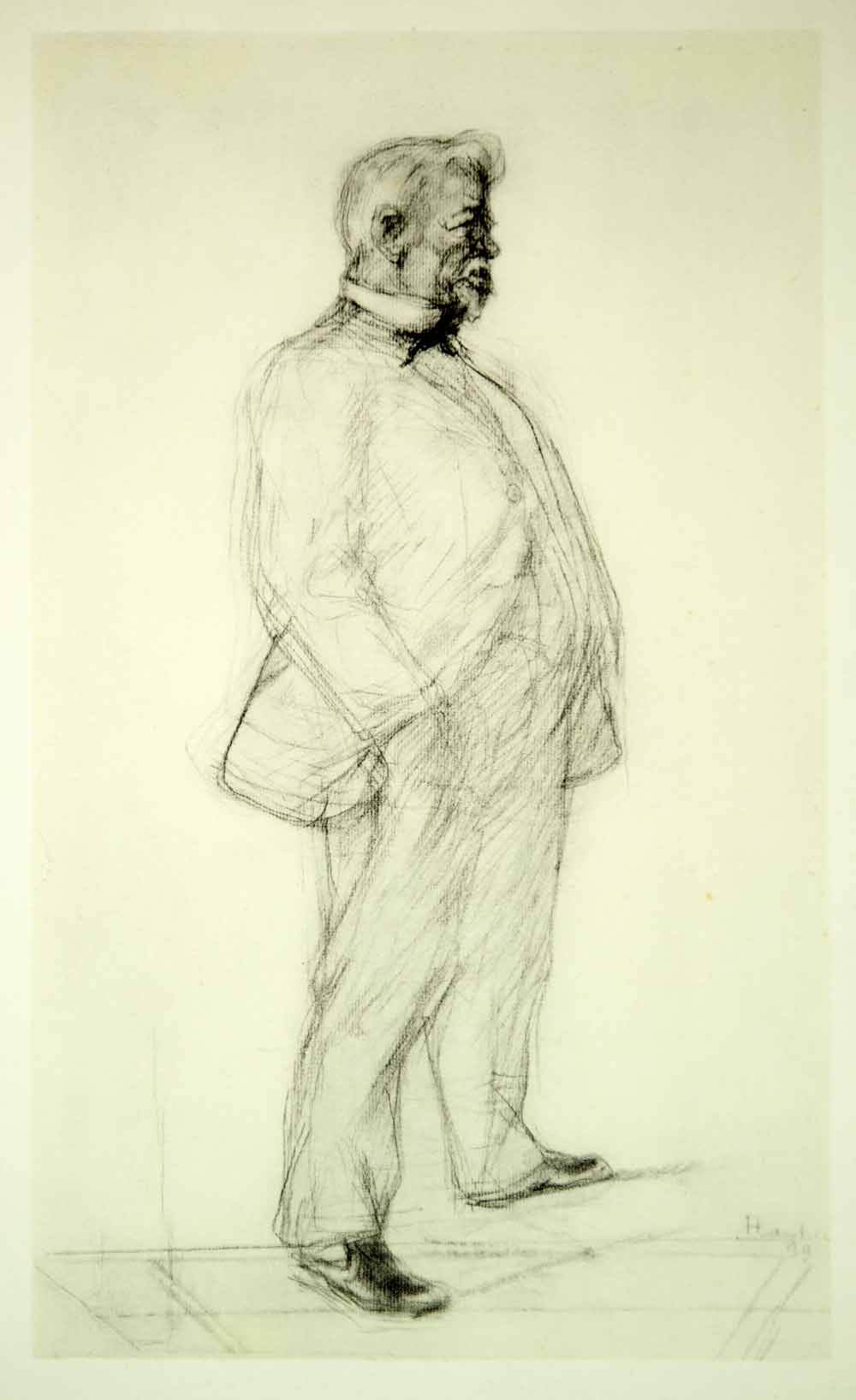 1951 Lithograph Henri de Toulouse-Lautrec Homme Debout Standing Man Portrait