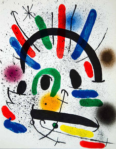 1972 Color Lithograph Joan Miro Litografia II Shapes Abstract Modern Art Spanish