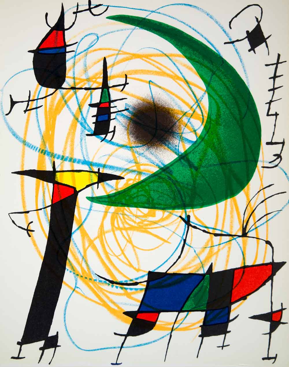1972 Color Lithograph Joan Miro Litografia V Shapes Abstract Modern Art Spanish