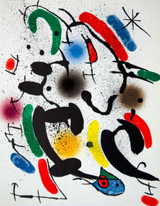 1972 Color Lithograph Joan Miro Litografia VI Shapes Abstract Modern Art Spanish