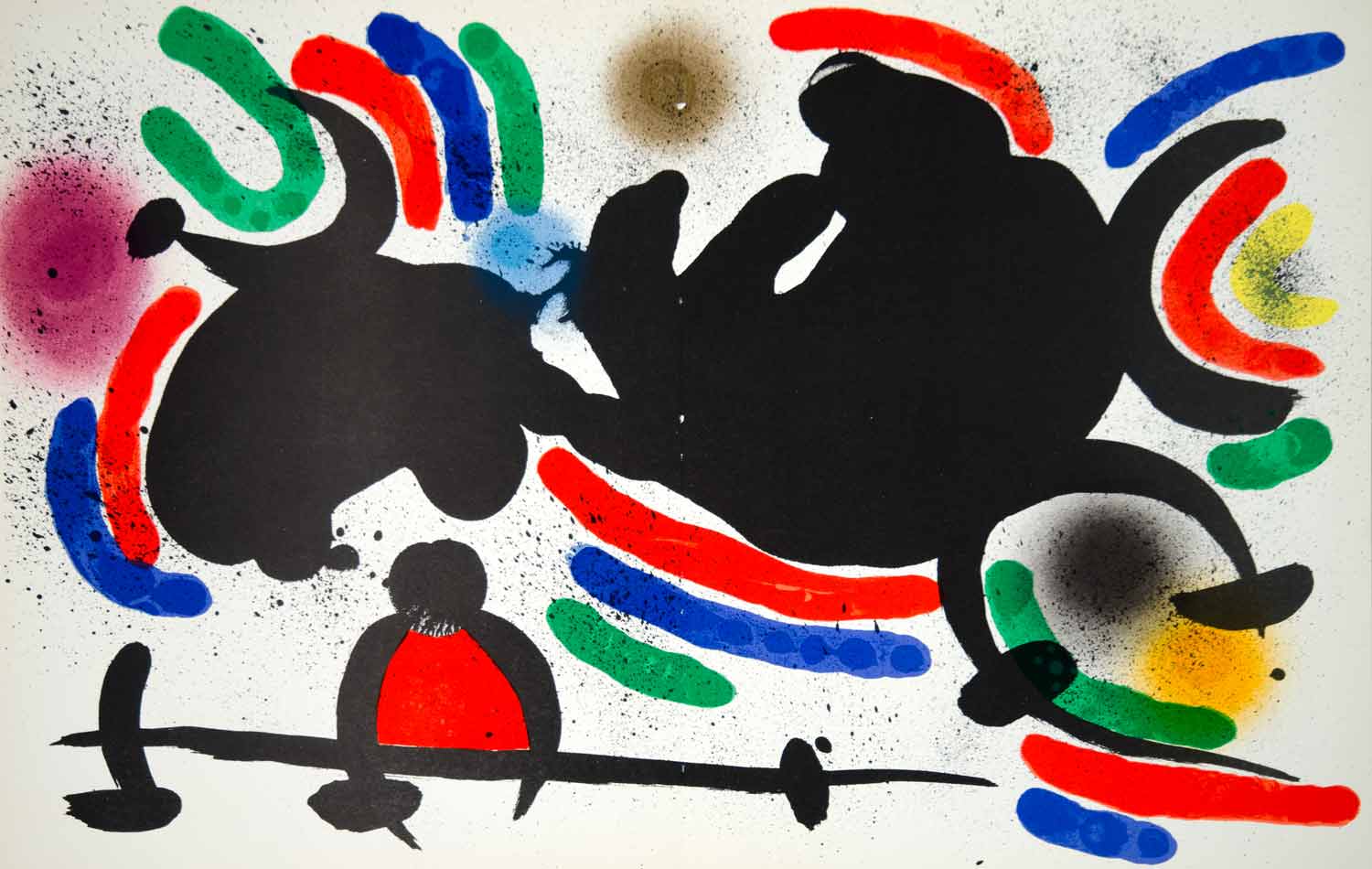 1972 Color Lithograph Joan Miro Litografia IV Shapes Abstract Modern Art Spanish