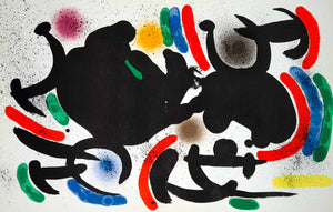 1972 Color Lithograph Joan Miro Litografia VII Shapes Abstract Modern Art Artist