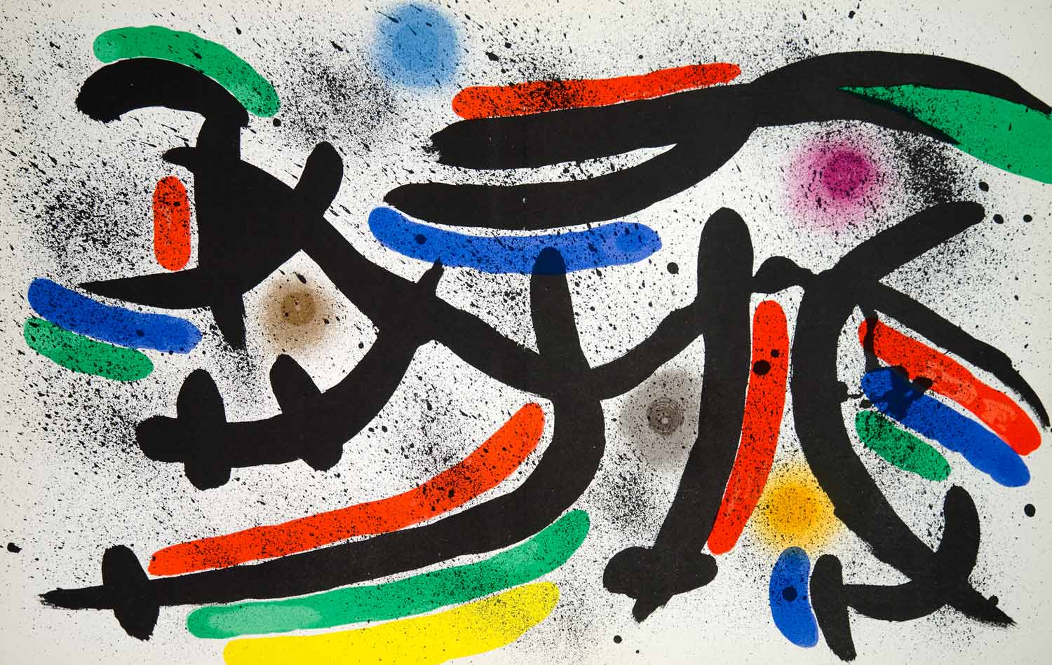 1972 Color Lithograph Joan Miro Litografia IX Shapes Abstract Modern Art Spanish