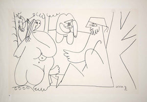 1962 Photolithograph Picasso Nude Figures Art Le Dejeuner sur l'herbe 20.6.61 II