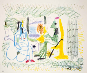 1962 Photolithograph Picasso Nude Women Modern Art Le Dejeuner sur l'herbe Manet