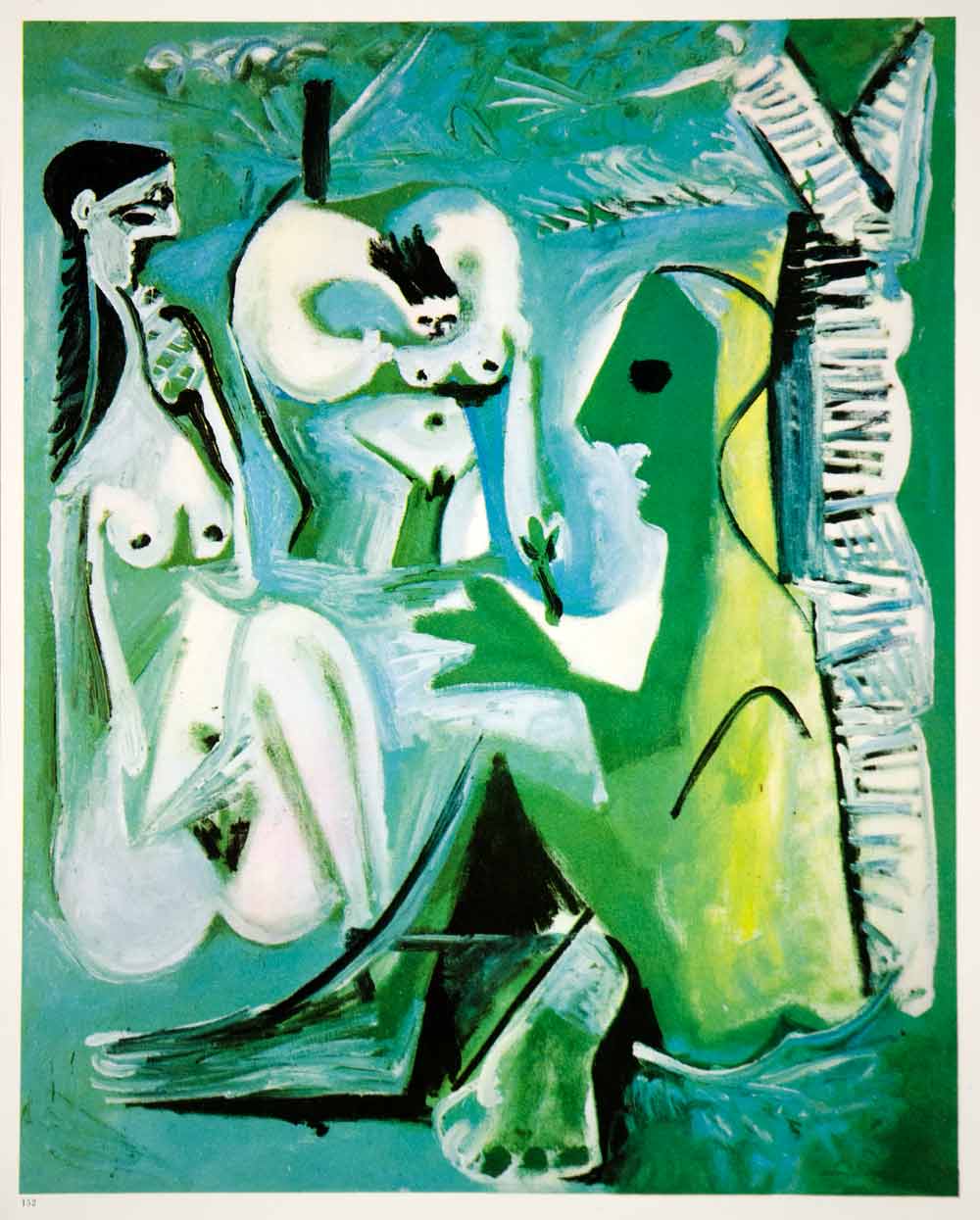 1962 Photolithograph Picasso Nudes Modern Art Dejeuner sur l'herbe Manet 10.8.61