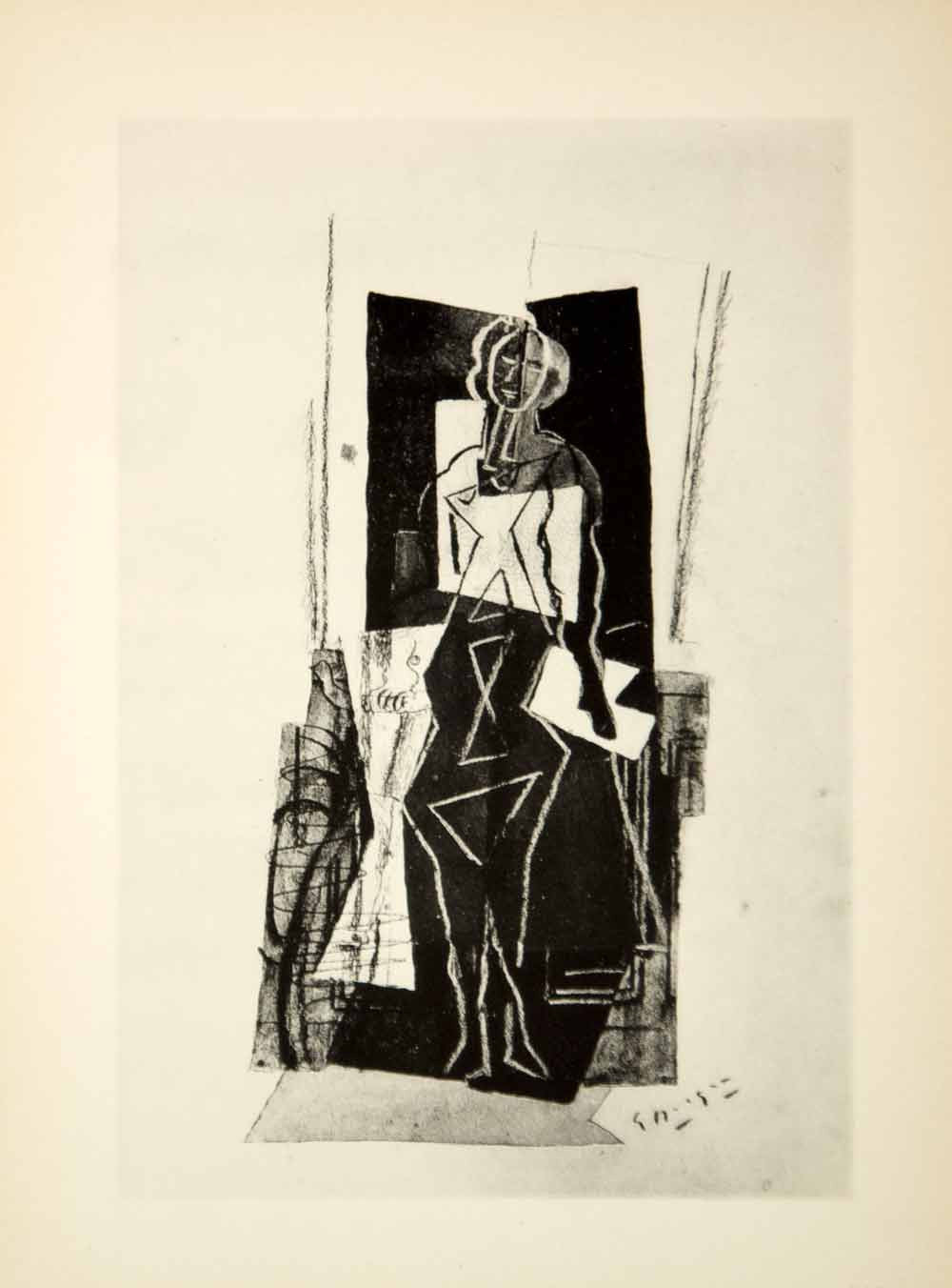 1943 Heliogravure Georges Braque Abstract Art Standing Woman Cubism French