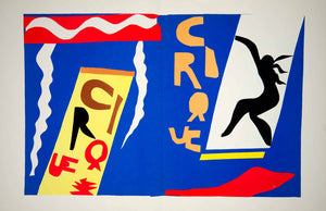 1985 Lithograph Henri Matisse Jazz Le Cirque Circus Cut Out Art Abstract Modern