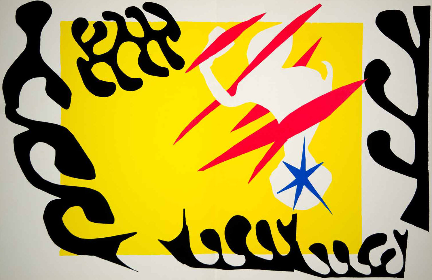 1985 Lithograph Henri Matisse Jazz White Elephant Cut Out Art Abstract Modern