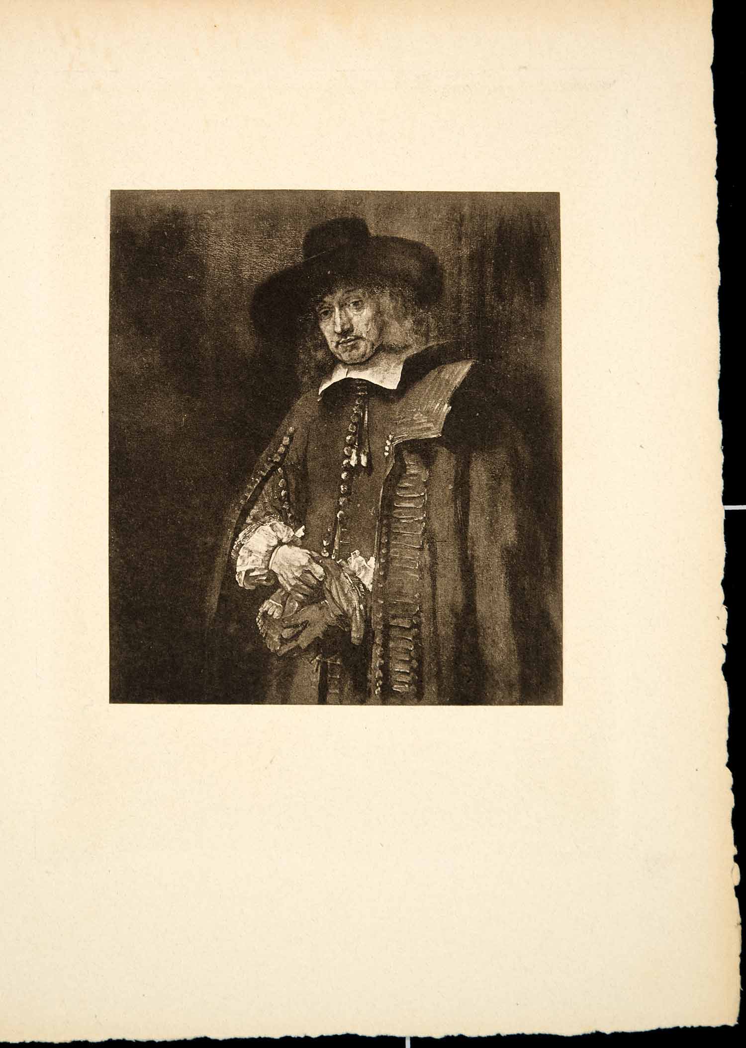 1902 Photogravure Rembrandt Jan Six Portrait Dutch Golden Age Oil
