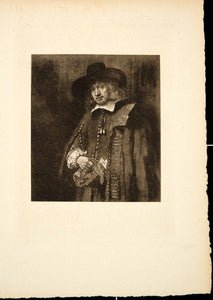 1902 Photogravure Rembrandt Jan Six Portrait Dutch Golden Age Oil