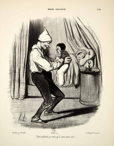 1968 Lithograph Honore Daumier Art Married Life Newborn Baby Wife Husband Family