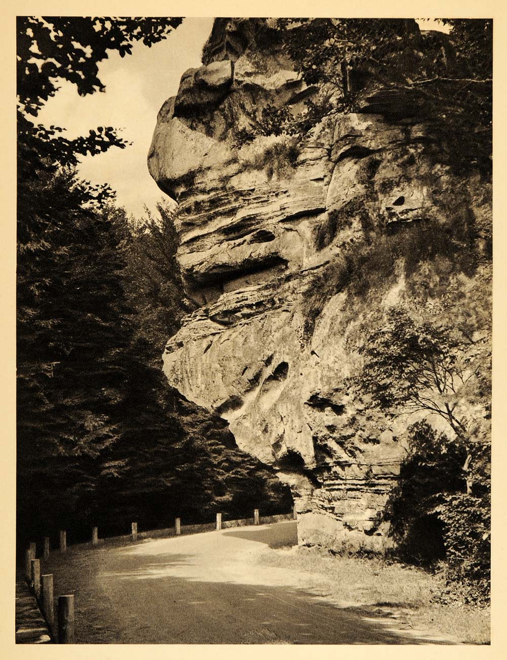 1932 Road Berdorf Mullertal Luxembourg Sandstone Rock - ORIGINAL LUX2
