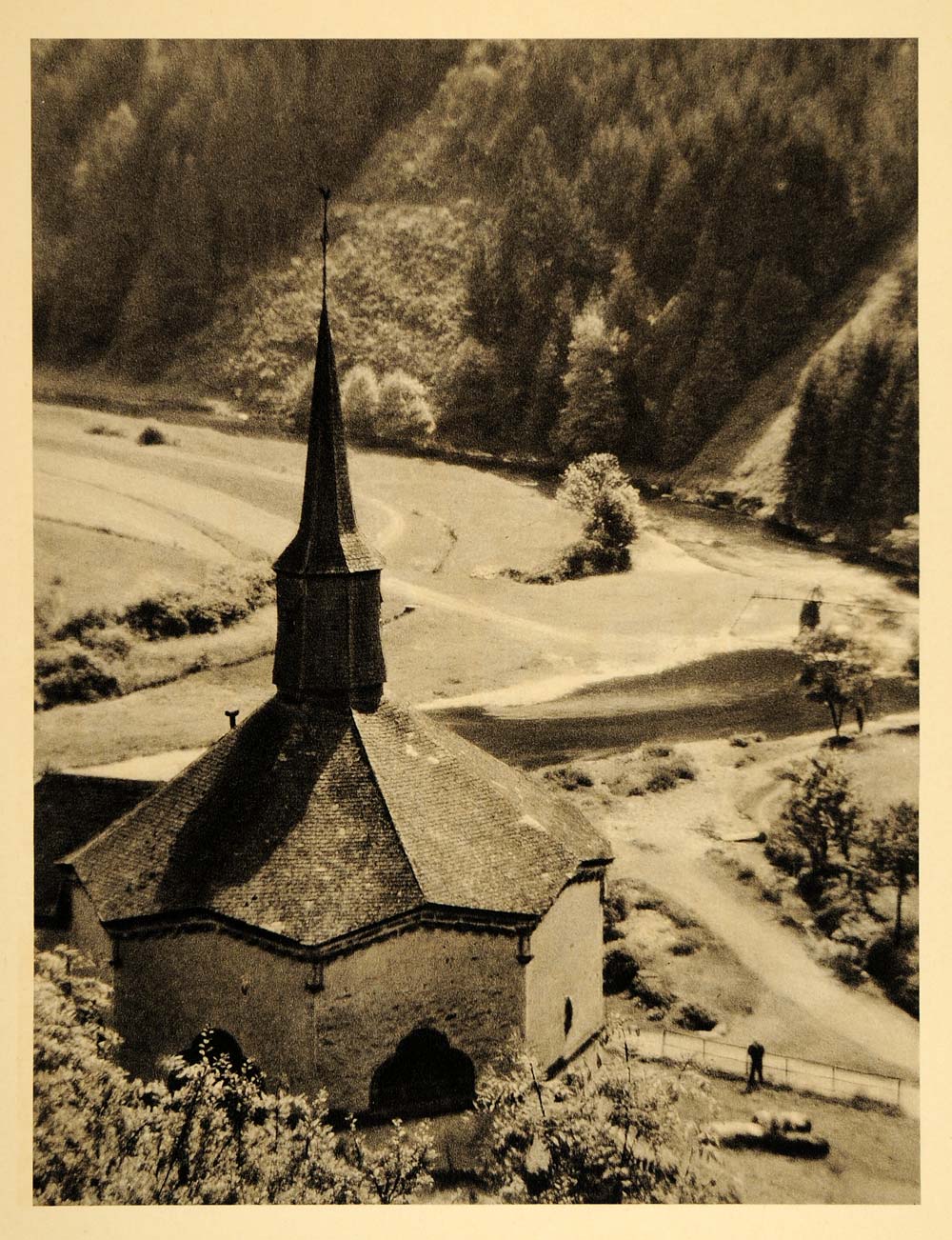 1932 Heiderscheidergrund Chapel Esch Sure Luxembourg - ORIGINAL LUX2