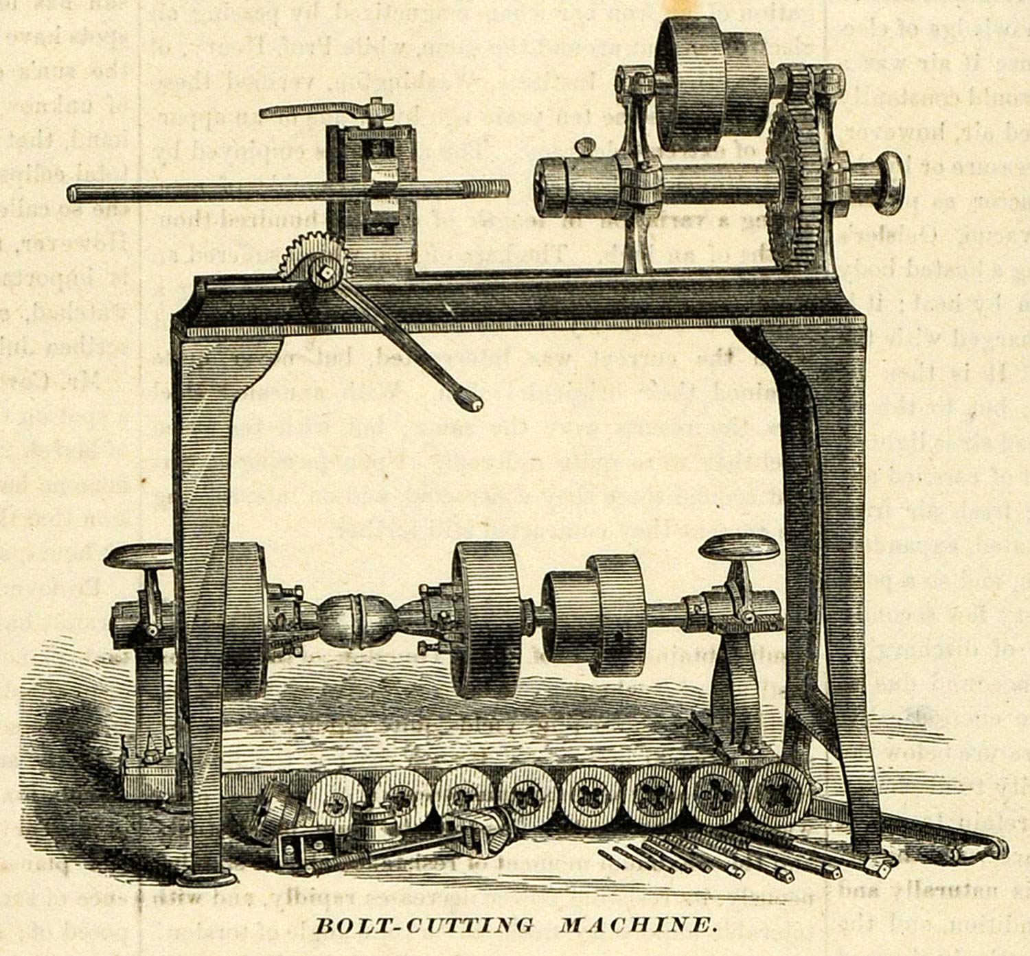 1873 Print Bolt-Cutting Machine Porter & McGuire Massachusetts Antique MAB1