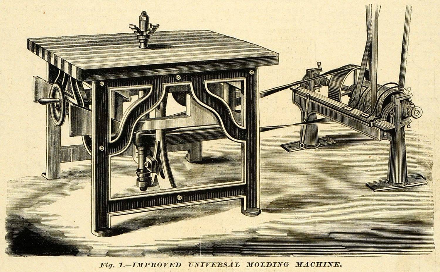 1874 Print Universal Molding Machine Mellor Orum Philadelphia Antique MAB1