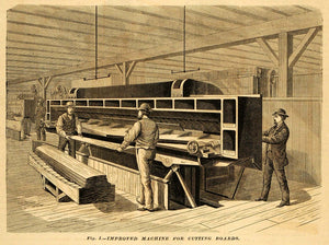 1877 Print Bartlett Planing Machine Geo. W. Reed Lumber Veneer Cutting MAB1