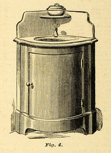 1877 Prints Jennings Tip-Up Washbasins School Sinks Lavatory Washroom MAB1