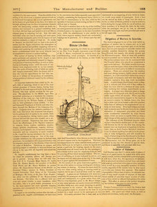 1877 Article Turkish Bath Steam Water Pipes Dr. E. C. Angell NYC Bathing MAB1