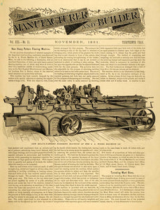 1881 Article Heavy-Pattern Flooring Machine S A Woods Co Vintage Apparatus MAB1
