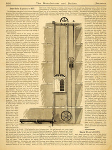 1878 Article Stebbins Hydraulic Elevators Burdon Iron Works Brooklyn NY MAB1