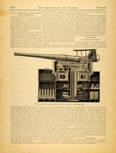 1889 Article Canet Barbette Turret Marine Gun French Societe Forges et MAB1