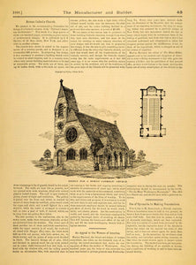 1890 Article Roman Catholic Church Architectural Victorian Design Floor MAB1