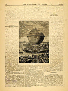 1891 Article Columbus Monument Sphere Alberto Palacio Chicago World's Fair MAB1