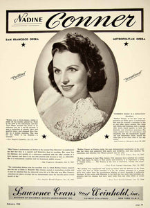 1948 Booking Ad Nadine Conner Soprano Opera Singer Radio Music Teacher MAM1