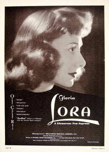 1948 Booking Ad Gloria Lora Soprano Opera Concert Radio Singer Music MAM1
