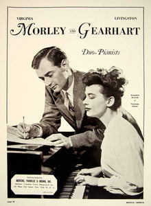 1948 Booking Ad Virginia Morley Livingston Gearhart Duo Pianist Piano Music MAM1