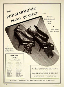 1948 Booking Ad Philharmonic Piano Quartet Ada Kopetz Bertha Melnik Music MAM1