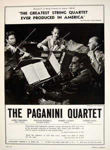 1948 Booking Ad Paganini String Quartet Henri Temianka Gustave Rosseels MAM1