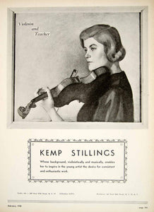 1948 Ad Kemp Stillings Violinist Music Teacher Studio 200 W 57th Street NYC MAM1