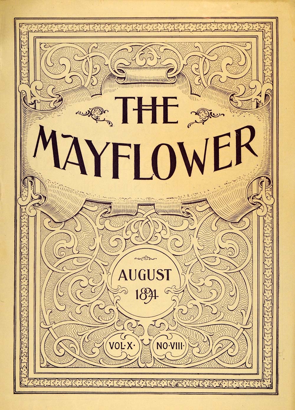 1894 Cover The Mayflower August Decorative Blossoms - ORIGINAL MAY1