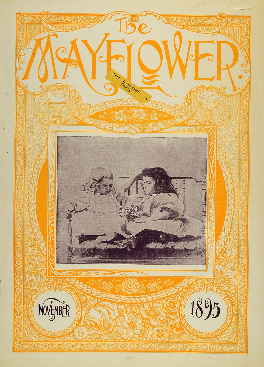 1895 Cover Girls Children Day Bed Flower Garden Floral - ORIGINAL MAY1